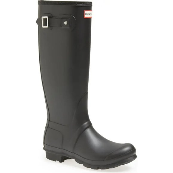 HUNTER ORIGINAL MATTE BLACK TALL RAIN BOOT - Picture 2 of 14